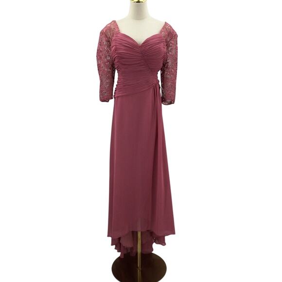 AW BRIDAL 18 2X plus desert rose Nawabi mother of bride party maxi dress B110 - Picture 3 of 9